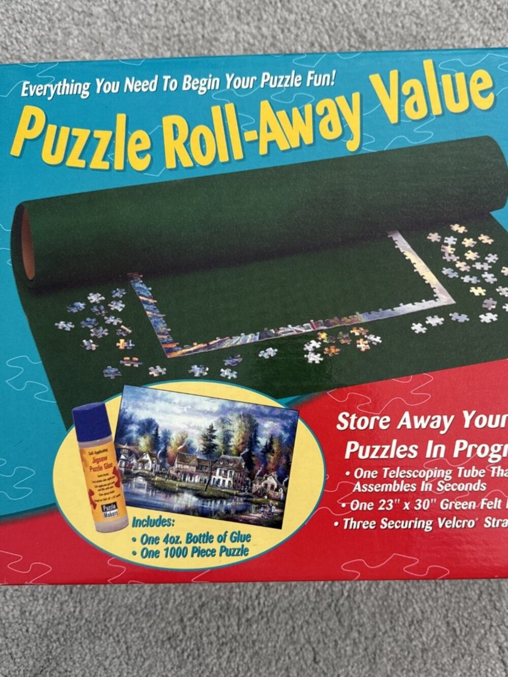 Puzzle Roll-Away Value Set Storage for Jigsaw Puzzle in Progress - New in Box